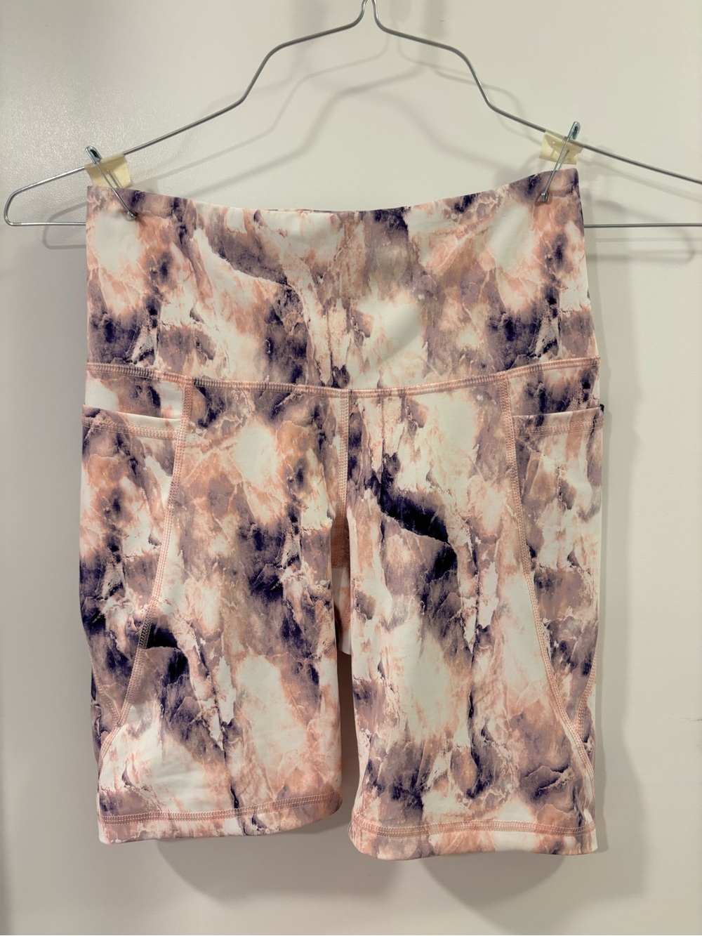 5/$25 Old Navy Marble-Print Bike Shorts in Pink and Purple